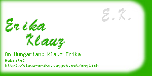 erika klauz business card